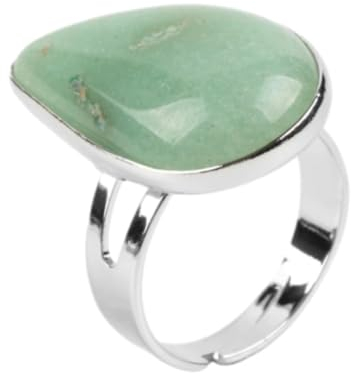 Steinring – Naturstein-Wassertropfen-Ringe für Damen und Herren, Fingerring, lila, rosafarbener Quarz, Tigerauge, Hochzeitsschmuck, passt zu jeder Fingergröße, grüner Aventurin, Einheitsgröße