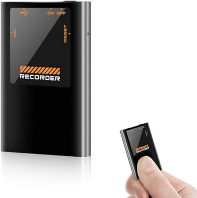 YOUHE Mini Digitales Diktiergerät Audio Aufnahmegerät mit Stimmenaktivierung, 192Stunden, MP3, One-Touch-Aufnahme, Aufnahmegerät für Vortrag, Vorlesung, Interview, Meeting, 32GB