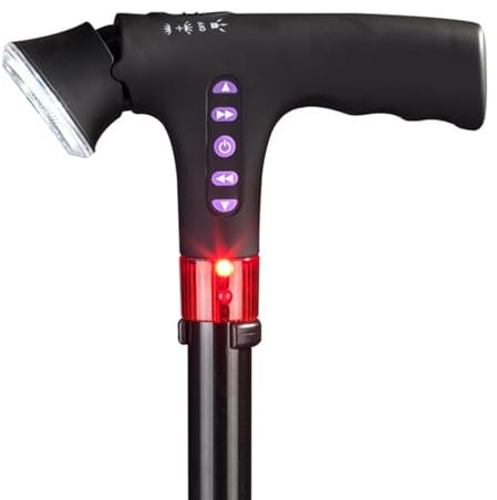 Walking Stick - Folding Cane With Led Light | Canes Led Light Alarm | Walking Canes For Seniors | Foldable Walking Stick With With Alarm Led Light Radio | Folding Canes For Women Adjustable For Travel