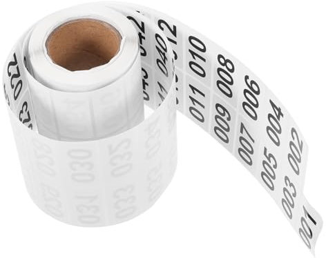 TEHAUX Autocollants Numériques Numéros De Série 40x20 Mm, Autocollants Adhésifs Détachables Pour Étiquetage D'entrepôt, Rouleau De 1000 Pièces, Utilisation Professionnelle