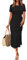 Newshows Summer Dresses for Women UK Casual Long Maxi Dress Tie Waist Elegant T Shirt Sundress with Split Black,L