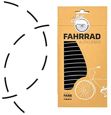 Fahrrad Reflektoren Aufkleber 24/26/27,5/28 und 29 Komplettset Universal für 2 Laufräder Felgenrandaufkleber - Katzenaugen Ergänzung - Fahrradfelge Folie Felgenrandaufkleber (schwarz Glanz)