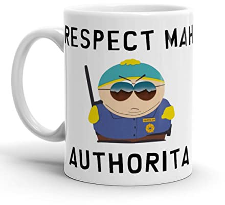 WANJIBAO Weiße Tassen Eric Birthday Cartman Keramik Respect Tassen Mah Tea Authorita Reise-Kaffeetasse 325 ml für Familie, Freunde, Kollegen, Feiertage, Weihnachten