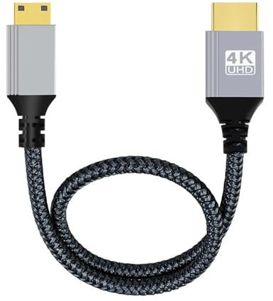 NFHK Cavo 4K 60hz HDMI 2.0 maschio a Mini HDMI tipo C maschio con manicotto connettore dritto per HDTV computer portatile monitor 200CM