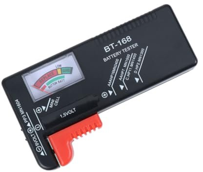 OSALADI Batterietester Für Aa Aaa 9v Knopfzellen 1,5v Mit Farbcodiertem Messgerät Präziser Analog Batterieprüfer Für Batterieladezustand