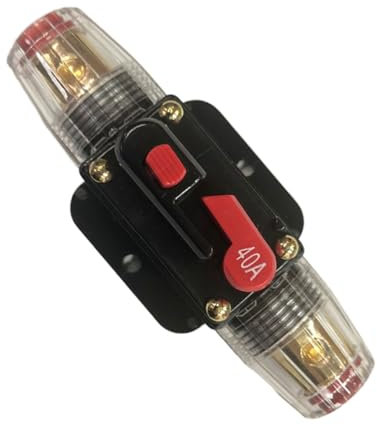CRILSTYLEO 40a Disjoncteur De Voiture Étanche Avec Porte-fusible Réinitialisable Pour Protection Système Audio Automobile Montage Sur Panneau Ou Paroi