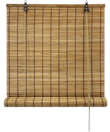 Acomoda Textil – Persiana Enrollable de Bambú Natural para Puertas y Ventanas Decorativa. Estor Ajustable de Ocultación para Exterior e Interior Protector de Fácil Instalación. (60X140 cm)