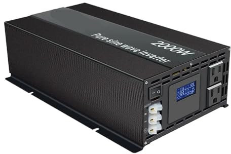 MELEDFCFK 2000W Pure Sine Wave Inverter 12V/24V/36V/48V DC to 120V/220V/240V AC Solar Panel Power Supply Inverter Battery Bank Converter(48V,110V)