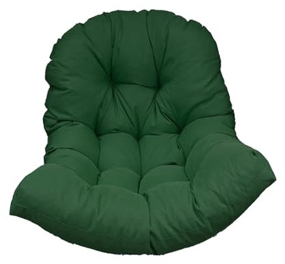 Milageto Hängesesselkissen für Rattan-Hängeschaukel, Polsterauflage für Polyrattan, Hängekorb-Sitzkissen, waschbares Schaukelstuhl-Sitzkissen Rückenkissen für Patio, Hof, Garten 120x80 cm, Grün