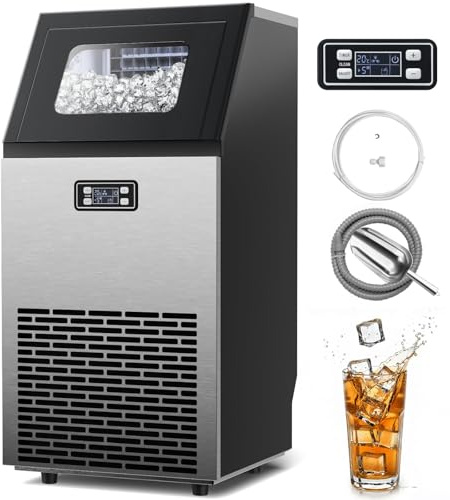 Kismile Commercial Ice Machine, 100Lbs/24H