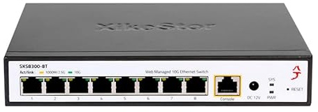 XikeStor 10G Network Switch|8-Port 10Gbps Switch 10G RJ45 Ports Support 1G/2.5G/5G Layer 3 Managed Switch Enterprise-Grade Networking Supports VLAN Aggregation