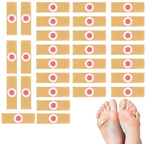 leruiyezs 30 Pièces Pansement Verrue Plantaire Pansements Coricides A L'acide Salicylique Pour Soulager La Douleur Pieds Et Mains Avec Pour Verrues Et Cors,pansement cors au pied