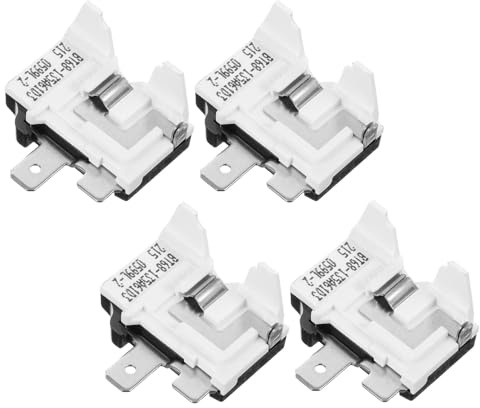 Refrigerator Compressor Starter Relay Overload Protector 0.5hp 4pcs | White Plastic and Metal Build, Thermal Protection Device, Consistent Temperature Control for Commercial Refrigerators