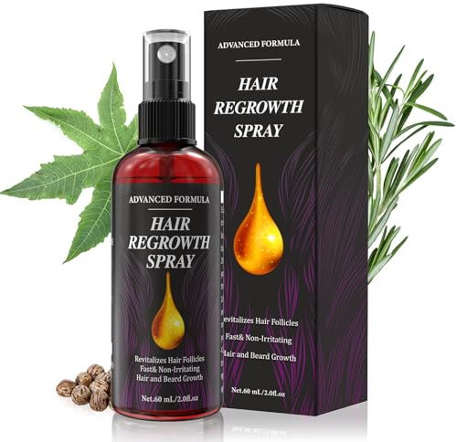 Voltuno Hair Growth Spray, Haarwachstum Beschleunigen, Shiny Hair Haarwuchs Booster, Mit Rosmarinöl und Rizinusöl Bio Extrakt, Männer & Frauen Anti Haarausfall Kopfhaut Serum, Sanft und Trocken, 60 ml