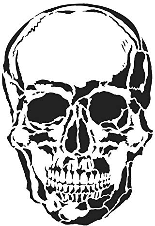 Ideen mit Herz Laser-Kunststoff-Schablone, DIN A4 | perfekt geeignet für Textilgestaltung, Wandgestaltung, Fenster, Papier, Scrapbooking, Kinder, Basteln, DIY (Totenkopf/Skull)