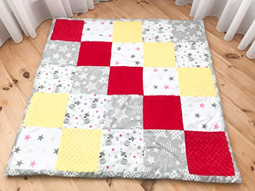 Krabbeldecke Patchwork Decke Spieldecke Babydecke 125x125