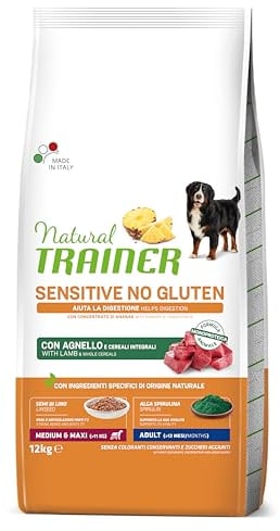 Natural Trainer Sensitive No Gluten Cibo per Cani Adulti con Agnello - 12kg