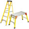 Excel 5 Step Folding Fibreglass Ladder & Folding Hop Up Work Bench Platform