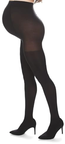 MeMoi Women's Maternity Opaque 80-Denier Tummy-Support Comfort Tights Black S-M