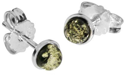 Ohrstecker - Classic 4 mm - Silber 925/000 mit Bernstein