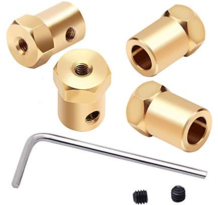 Vogueing Tool Lot de 4 coupleurs hexagonaux en laiton 7 mm avec clé hexagonale et vis