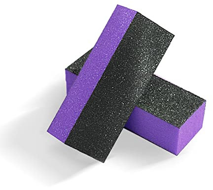 SKYPIA Buffer de uñas 4 bloques de lijado pulido pulido lima brillo uñas arte pedicura manicura herramienta negro púrpura (2 piezas)