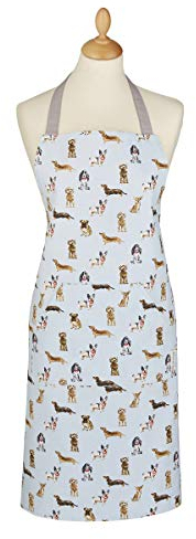 City Look Imports Cooksmart Küchenschürze mit Aufschrift Curious Dogs, 100% Baumwoll-Twill Tropical Bird MF, Blau, Einheitsgröße