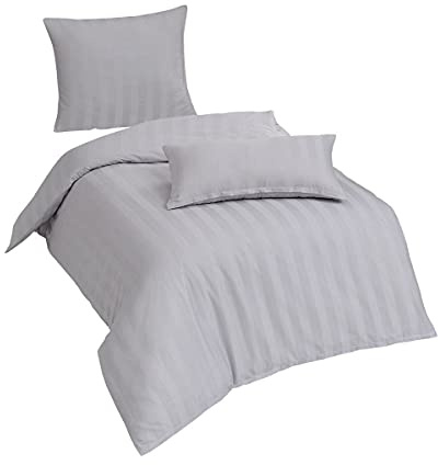 Traumschlaf Mako-Satin Bettwäsche Uni Streifen 4 cm
