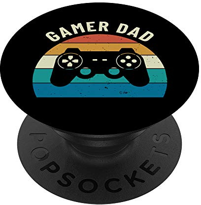 Gamer Dad Jeu vidéo Gaming Père Vintage PopSockets PopGrip - Support et Grip pour Smartphone/Tablette avec un Top Interchangeable