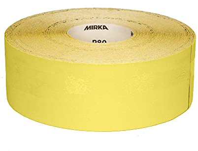Mirka Yellow Carta abrasiva Rotolo di carta abrasiva / 100mm x 50m / P240 /levigatura di legno duro, legno dolce, vernice, stucco, plastica / 1 rotolo