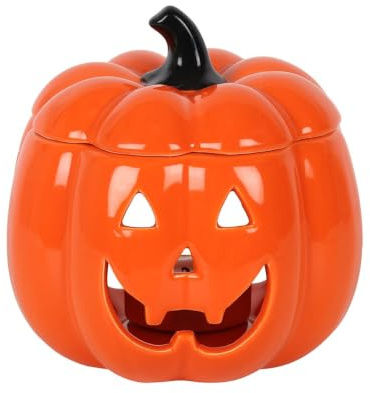 Horror-Shop Orange Jack O Lantern Duftlampe mit Kürbisgesicht