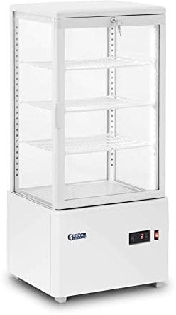 Royal Catering RCCC-78-WT Cooling Display Cabinet 78 L 4 Levels White Counter Cake Display Case Cake Counter Cold Counter