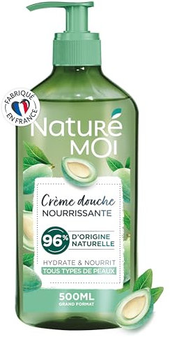 Naturé Moi - Crème douche Nourrissante à l'amande douce bio de Provence - Hydrate et nourrit les peaux normales à sèches - 500ml - Fabriqué en France