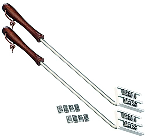 infactory Grillstempel: 2er-Set BBQ-Brandeisen mit wechselbaren Buchstaben (Grill Brandeisen, Grill für Gasgrill, Werkzeug)