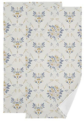 Kcldeci Geschirrtücher mit Damast-Muster, zierliches Blumenstrauß, Küchentücher, 2 Stück, ultraweich, saugfähig, schnell trocknend, wiederverwendbar, 71 x 35,6 cm