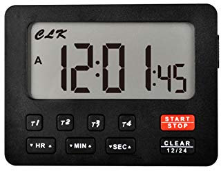 HonorMeet Digitaler Tischtimer, 4 Ereignisse Countdown/Count Up Record, Anzeige der aktuellen Uhr, Summer-Erinnerung für Kinder und Erwachsene, Zeitmanagement für Fitness, Lesen, Camping. (Black)