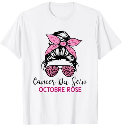 Cancer du Sein Octobre Rose Ruban Femme Sensibilisation T-Shirt