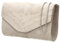 LeahWard Women's Suede Clutch Bag Large Wedding Handbags With Chain Strap (Ivory)