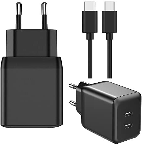 Dualport Netzteil USB C 35W+ C18W+ Ladekabel Samsung schwarz