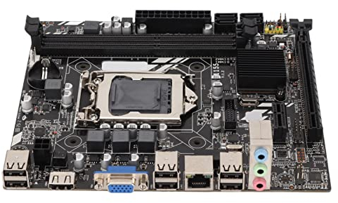 Septpenta Computer Motherboard, 100M Network Card Interface VGa HDMI Interface PC Motherboard, Stable Power Supply 1155 Pin Dual Channel DDR3 Memory for Quad Core I3 I5 I7 Mainboard