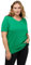Ulla Popken Damen große Größen Übergrößen Plus Size Shirt, doppellagige Vorderseite, Slim, Rundhals, Halbarm smaragdgrün 54+ 810528459-54+
