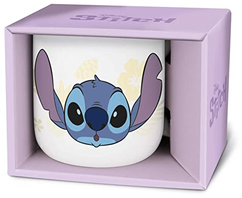 Stor Tasse en céramique petit déjeuner 400 ml stitch palms dans une boîte cadeau young adult