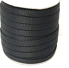 10mm Polypropylene Webbing Heavy Duty Strap For Backpacks Belts Handles Bags Straps Dog Leads (50 Metres, Black)