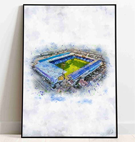 Ultras FC Portsmouth Fratton Park Stadium Oil Painting Art Print (A1 Canvas - Portrait)