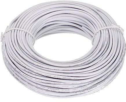 sourcing map 18AWG Stranded PVC Hookup Wire, Electrical UL1007 Tinned Copper Wire 30m/100ft White for Internal Connecting