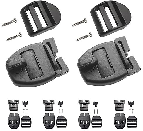 FORTHBEYOND Lot de 6 clips de rechange pour housse de jacuzzi, spa avec clés et boucle coulissante, accessoires pour jacuzzi de 2,5 à 3,2 cm de large (noir)