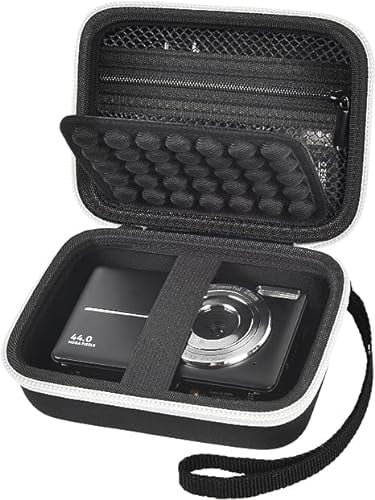 Grapsa Digitaler Kameratasche für CAMKORY/für Kodak Pixpro/für VAHOIALD/für Sony DSCW800 830 / für Canon PowerShot 180 190. Aufbewahrungshalter für Vlogging-Kameras und Zubehör (nur Hülle) Schwarz