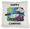 speecheese Hippie Wohnmobil Kissen mit Spruch Happy Camping EIN farbenfrohes DekoKissen für den Camping-Van Camping Motiv Naturliebhaber Sofa KuschelKissen Spruch Abenteuer Langeweile