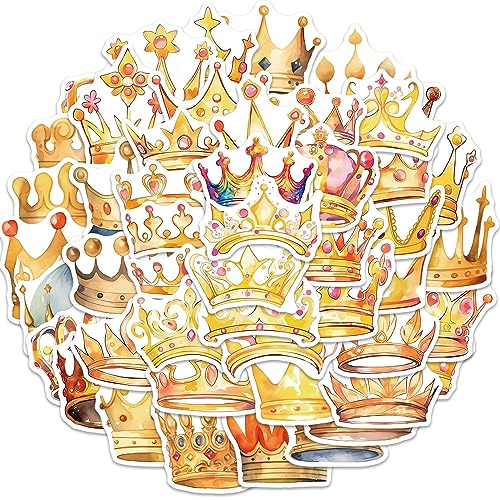 50 adesivi a forma di corona per bambini, adolescenti, adulti, ragazzi e ragazze, confezione regalo per laptop, skateboard, bagagli, auto, moto, tazze, computer, bottiglia d'acqua, decalcomanie