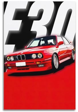 GUDAO Sportwagen-Poster für E30, M3, BMW-Rennwagen, dekoratives Gemälde, Leinwand, Kunstbild, 50 x 75 cm